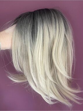 Blonde Rooted Layered Women's Hair Topper - Natural Ash Blonde